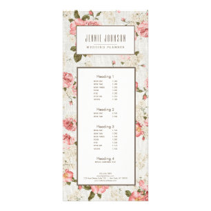 Rosa Rosen Vintage-Blumenmuster Geschäft Werbekarte