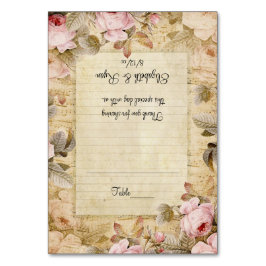 Rosa Rosen, Vintage Blüte, benutzerdefinierte Plat Tischnummer