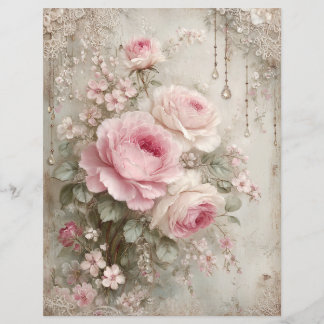 Rosa Rosen Vintage-Junk-Journal-Scrapbook-Papier