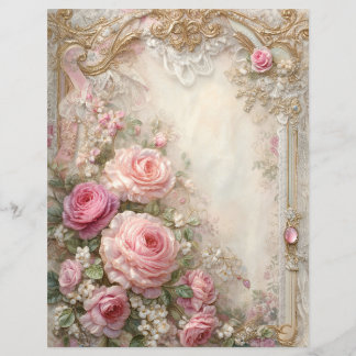 Rosa Rosen Vintage-Junk-Journal-Scrapbook-Papier