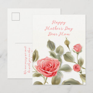 Rosa Rosen Vintage Muttertags-Postkarte Postkarte