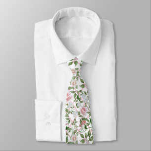 Rosa Rosen - Vintage-Wasserfarben-Blumen Krawatte