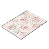 Rosa Rosen Vintages Schreiben Notizblock (Linke Seite)