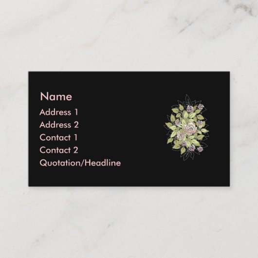 Rosa Rosen Visitenkarte (Vorderseite)