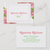 Rosa Rosen Visitenkarte (Vorne/Hinten)