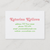 Rosa Rosen Visitenkarte (Rückseite)