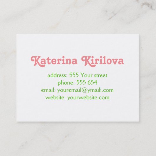 Rosa Rosen Visitenkarte (Rückseite)