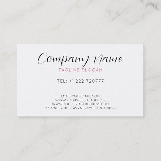 Rosa Rosen Visitenkarte (Rückseite)