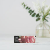 Rosa Rosen-Visitenkarte Mini Visitenkarte (Stehend Vorderseite)