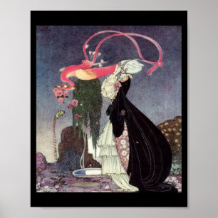 Rosa Rosen von einem Pfau Poster