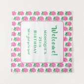 Rosa Rosen Wandteppich (Vorderseite (Horizontal))