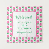 Rosa Rosen Wandteppich (Vorderseite)