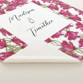 Rosa Rosen Wasserfarbe Mit Monogramm Handgestriche Sherpadecke (3/4)