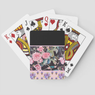 Rosa Rosen Wasserfarbe Vintage Anpassbar Spielkarten