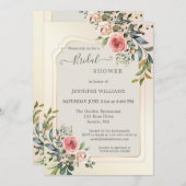 Rosa Rosen Wasserfarben Brautparty Invitati Einladung (Vorne/Hinten)