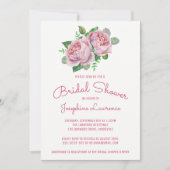 Rosa Rosen Wasserfarben Bridal Dusche Einladungen (Vorderseite)