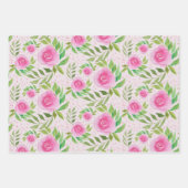 Rosa Rosen, Wasserfarben Handgestrichen Geschenkpapier Set (Vorderseite 3)