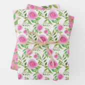 Rosa Rosen, Wasserfarben Handgestrichen Geschenkpapier Set (Beispiel)