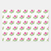 Rosa Rosen, Wasserfarben Handgestrichen Geschenkpapier Set (Vorderseite 3)