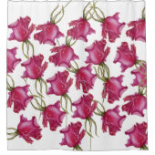 Rosa Rosen Wasserfarben Kunst Handbemalt Duschvorhang (Vorderseite)