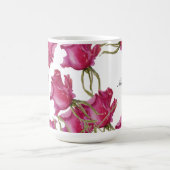 Rosa Rosen Wasserfarben Kunst Handbemalt Kaffeetasse (Mittel)