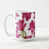 Rosa Rosen Wasserfarben Kunst Handbemalt Kaffeetasse (Links)