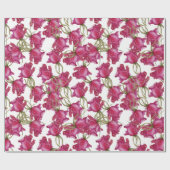 Rosa Rosen Wasserfarbmuster handbemalt Geschenkpapier (Flach)