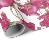 Rosa Rosen Wasserfarbmuster handbemalt Geschenkpapier (Rolleneckpunkt)