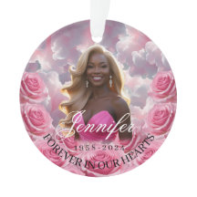 Rosa Rosen Weihnachtsbaumschmuck zum Gedenken