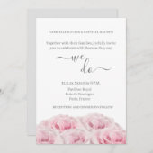 Rosa Rosen Weiß Graue Flora Elegant machen wir Hoc Einladung (Vorne/Hinten)