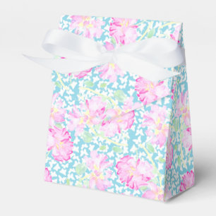 Rosa Rosen Weiße Schmetterlinge, Blaues Favor-Käst Geschenkschachtel