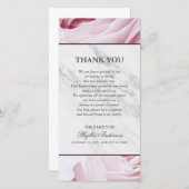 Rosa Rosen-weißer Marmorerinnerungsservice danken Dankeskarte (Vorne/Hinten)