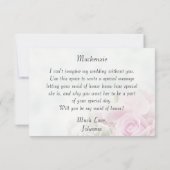 Rosa Rosen werden meine Trauzeugin sein RSVP Karte (Rückseite)