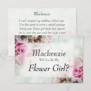 Rosa Rosen werden Sie meine BlumenGirl-Karte sein RSVP Karte