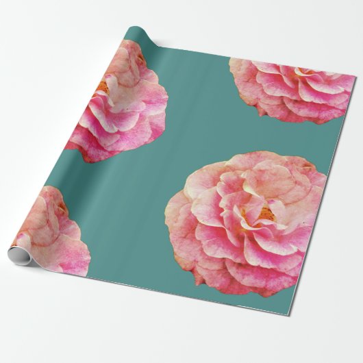 Rosa Rosen Wrapping Paper Geschenkpapier (Ungerollt)