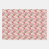 Rosa Rosen Wrapping Paper Sheets Geschenkpapier Set (Vorderseite)