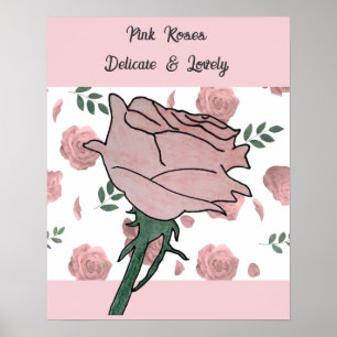 Rosa Rosen - Zart und Lieblich Poster