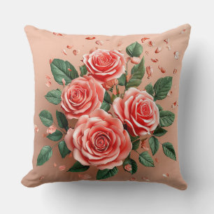 🌹 Rosa Rosen Zimmerdekor Akzent Geschenk 🌹 Kissen