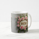 Rosa Rosen zum Mamas am Muttertag Kaffeetasse (VorderseiteRechts)