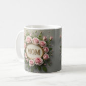 Rosa Rosen zum Mamas am Muttertag Kaffeetasse (Vorderseite Links)
