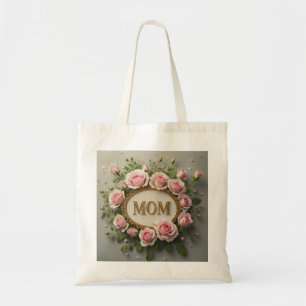 Rosa Rosen zum Mamas am Muttertag Tragetasche