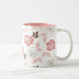 Rosa Rosen Zweifarbige Tasse