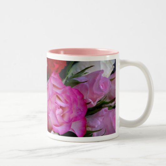 Rosa Rosen Zweifarbige Tasse (Rechts)