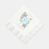 Rosa Rosenband 50. Geburtstag Serviette (Ecke)