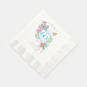 Rosa Rosenband 60. Geburtstag Serviette (Ecke)