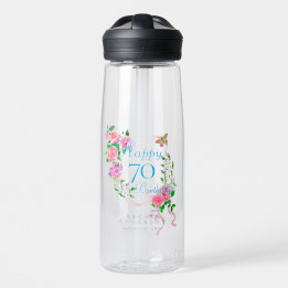 Rosa Rosenband 70. Geburtstag Trinkflasche