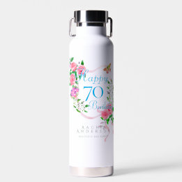 Rosa Rosenband 70. Geburtstag Trinkflasche