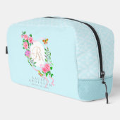 Rosa Rosenband Monogram Blue Print Cut Nähtasche Waschbeutel (Rechte Ecke)