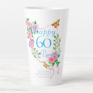 Rosa Rosenband zum 60. Geburtstag Milchtasse