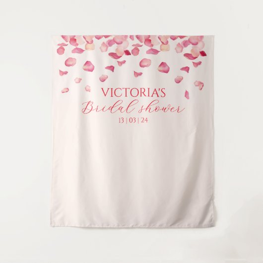 Rosa Rosenblätter Brautparty Hintergrund Rosa Rosa Wandteppich (Vorderseite)